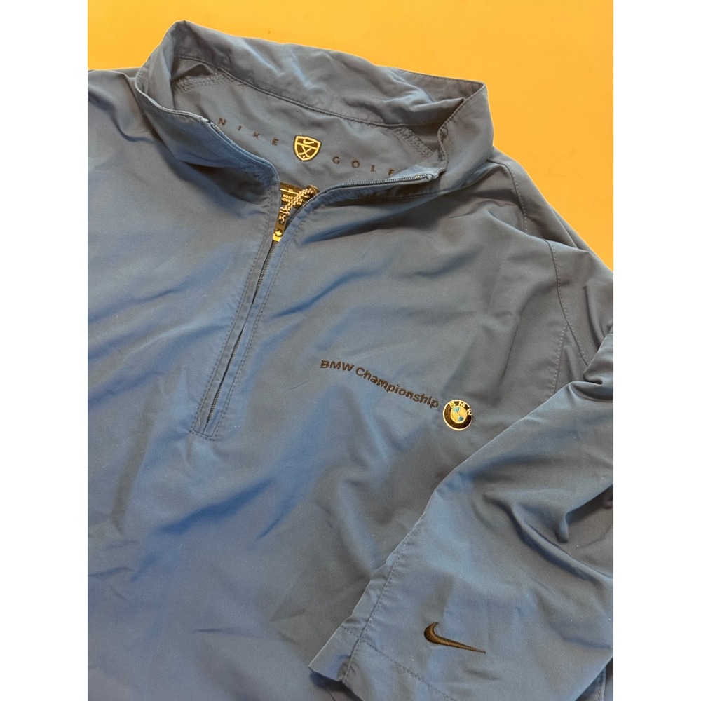 Nike Golf BMW Championship Blue 1/4 Zip Pullover Windbreaker Jacket Mens XL